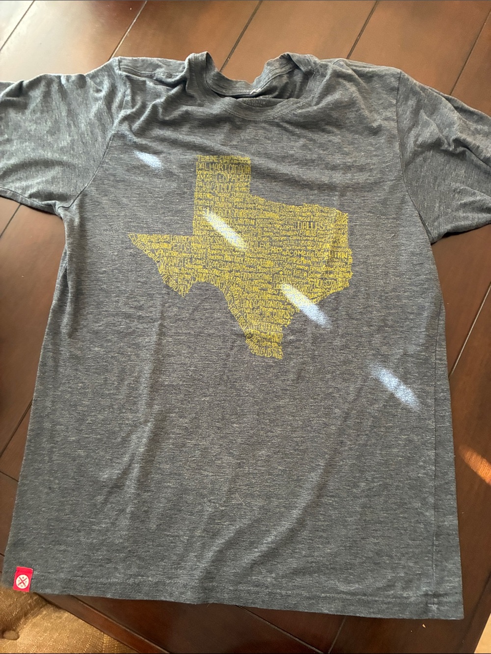 Gray Short Sleeve Tee with Yellow Texas Graphic - Unbranded